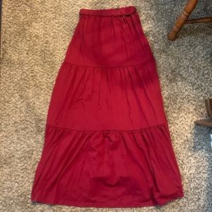Maroon maxi skirt, size S